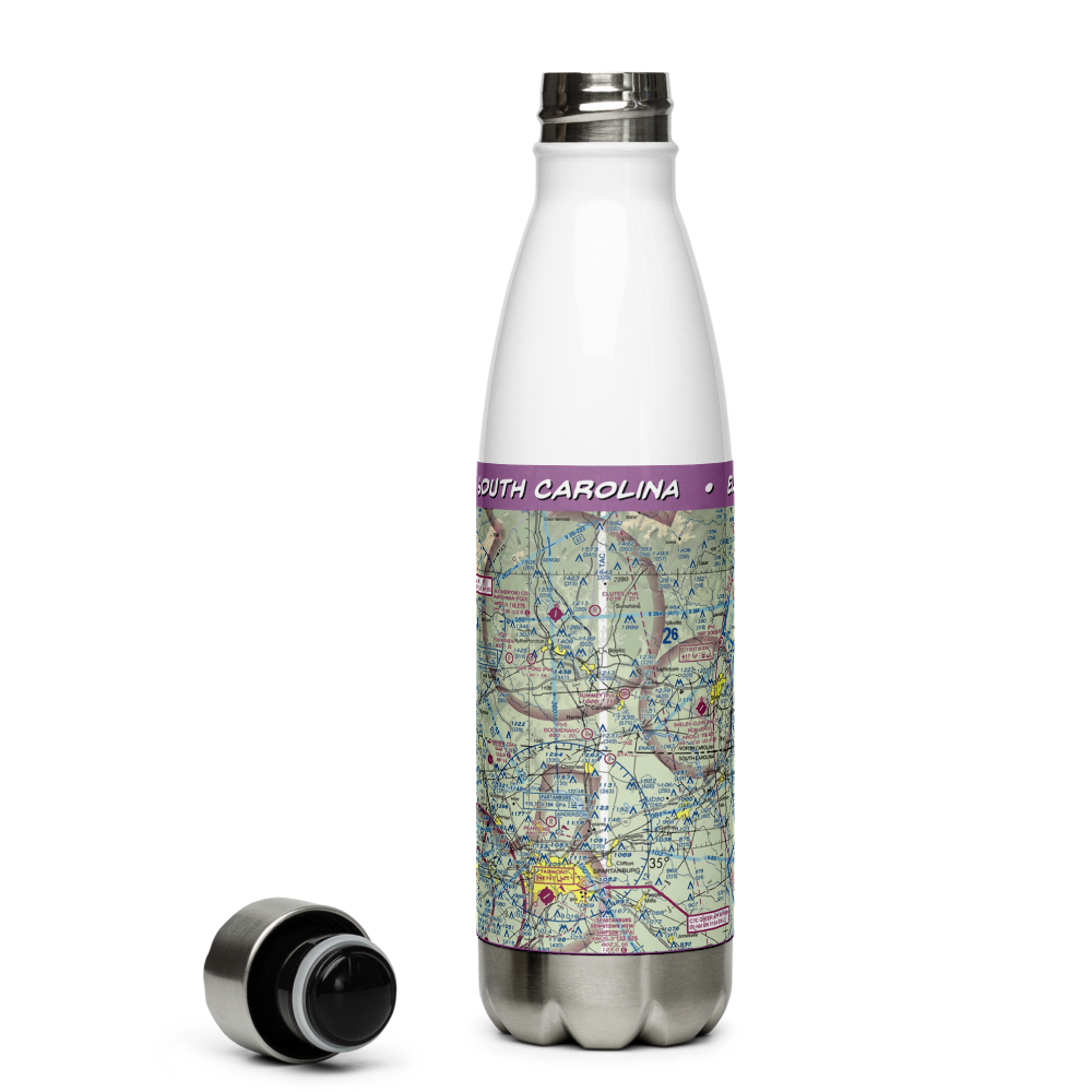 State Line Ultraport/Flightpark Ultralightport (SC10) VFR Sectional Water Bottle 