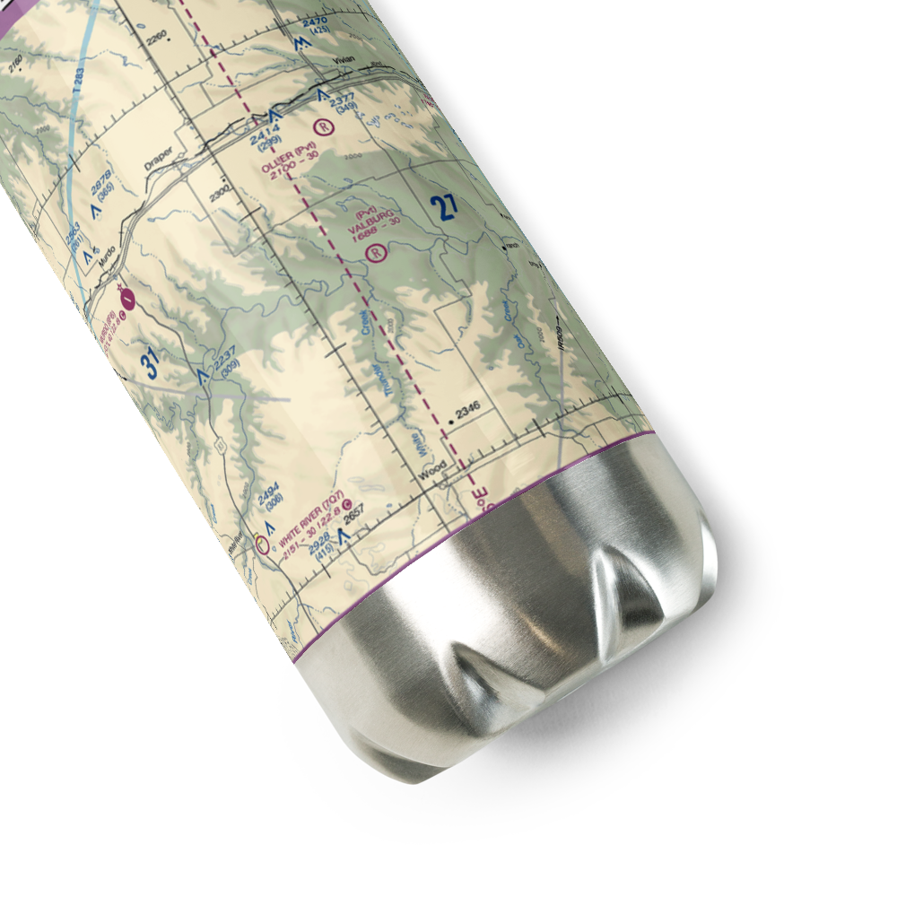 Valburg Ranch Airport (SD14) VFR Sectional Water Bottle 