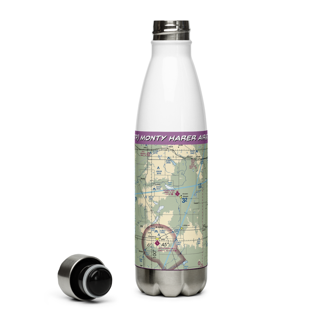 Monty Harer Airstrip (SD79) VFR Sectional Water Bottle 