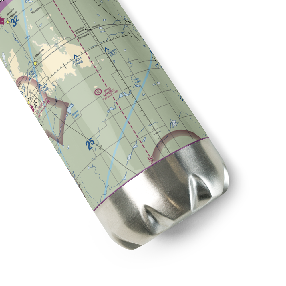 Gary Myers Airport (SD93) VFR Sectional Water Bottle 