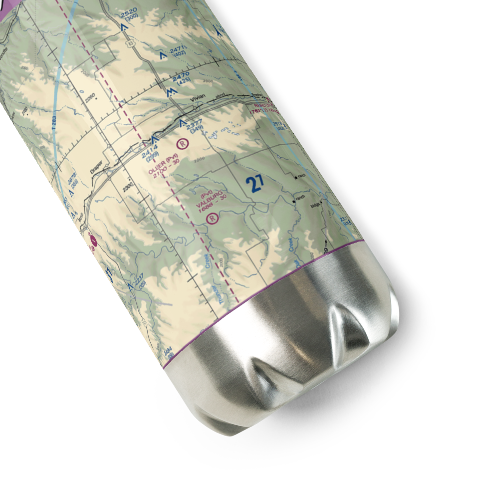 Oller Airport (SD97) VFR Sectional Water Bottle 
