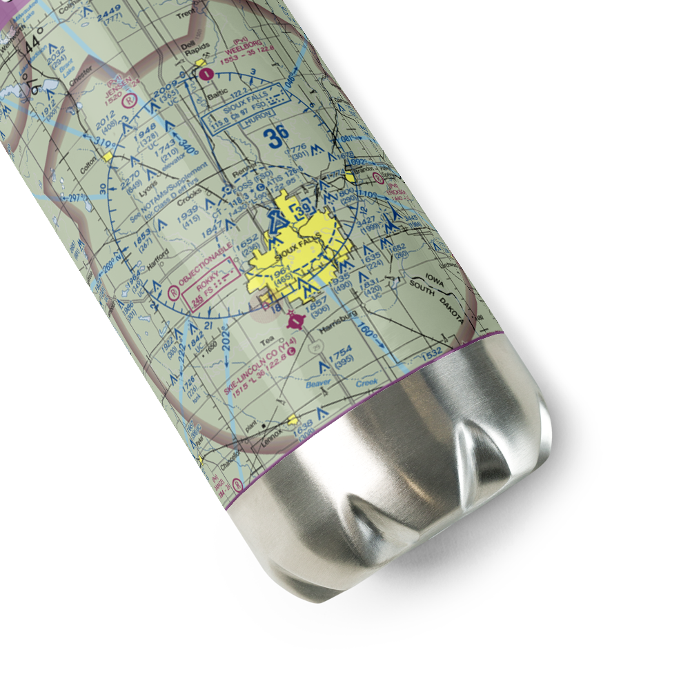 Glawe's Airport (SD99) VFR Sectional Water Bottle 
