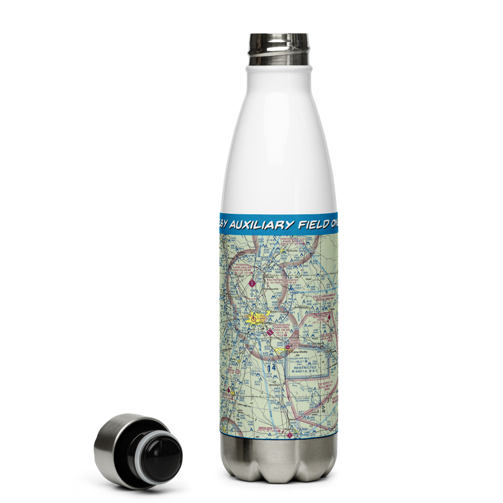 Shelby Auxiliary Field One Airport (SH1) VFR Sectional Water Bottle 