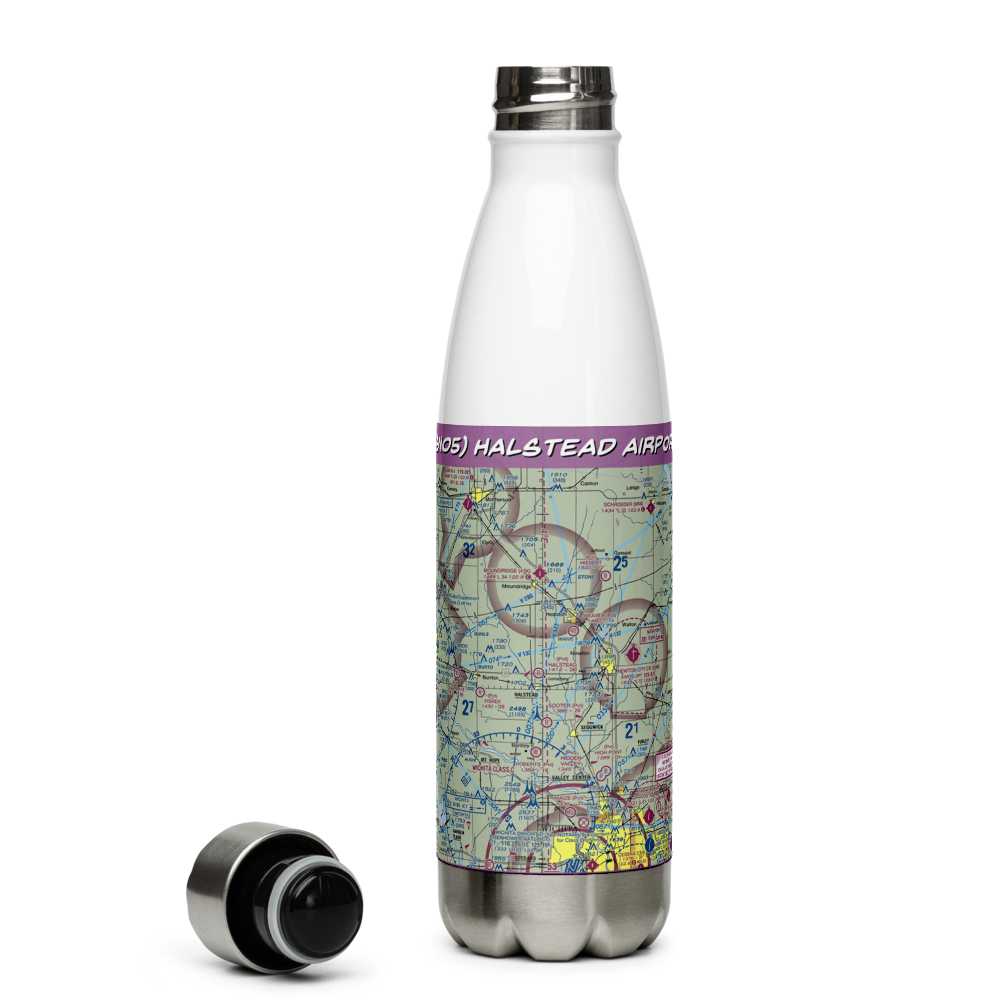 Halstead Airport (SN05) VFR Sectional Water Bottle 