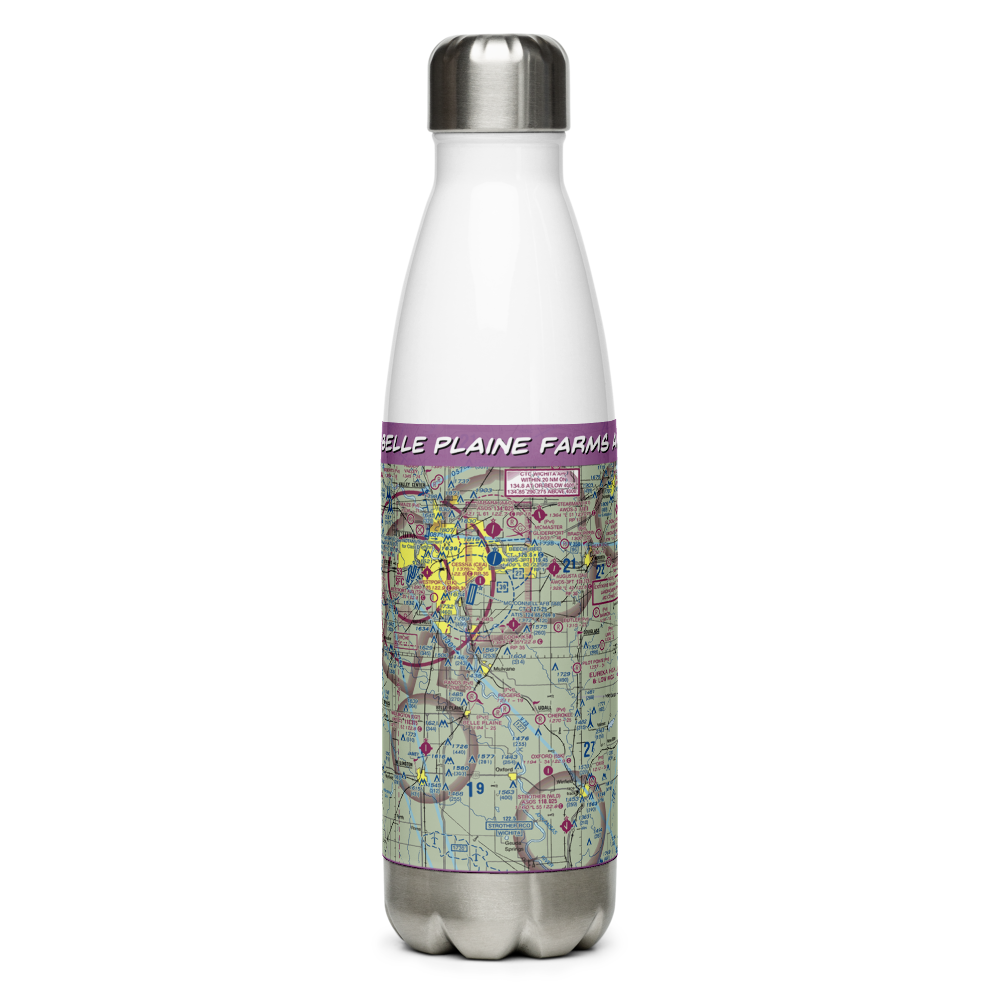 Belle Plaine Farms Airport (SN10) VFR Sectional Water Bottle 