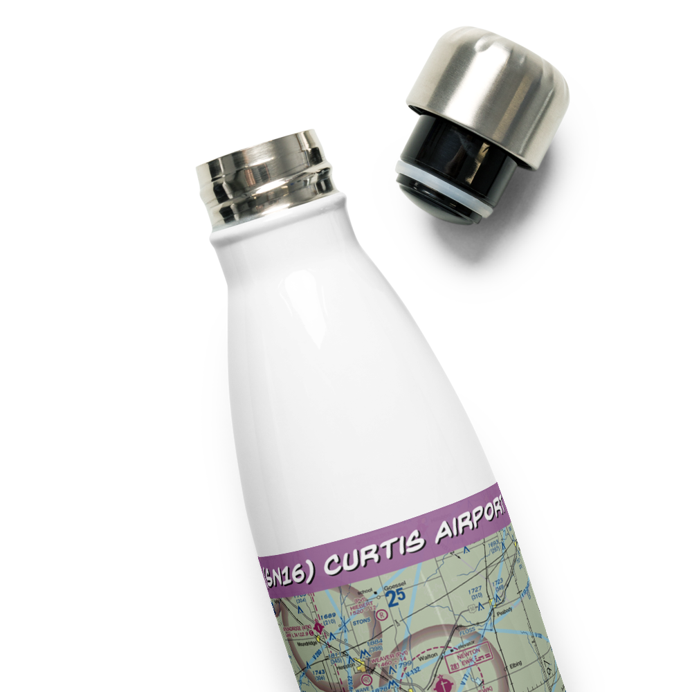 Curtis Airport (SN16) VFR Sectional Water Bottle 