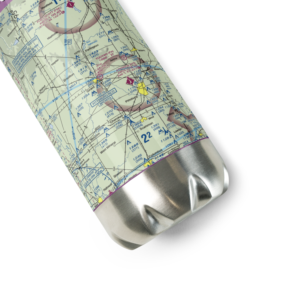 Ziggy Carline Airport (SN41) VFR Sectional Water Bottle 