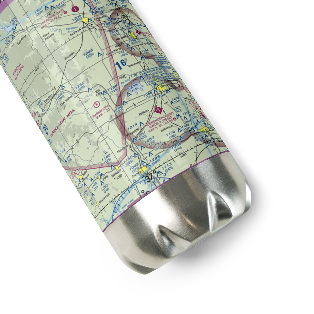 Bob Faler Airport (SN44) VFR Sectional Water Bottle 