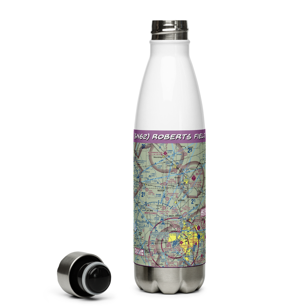 Roberts Field (SN62) VFR Sectional Water Bottle 