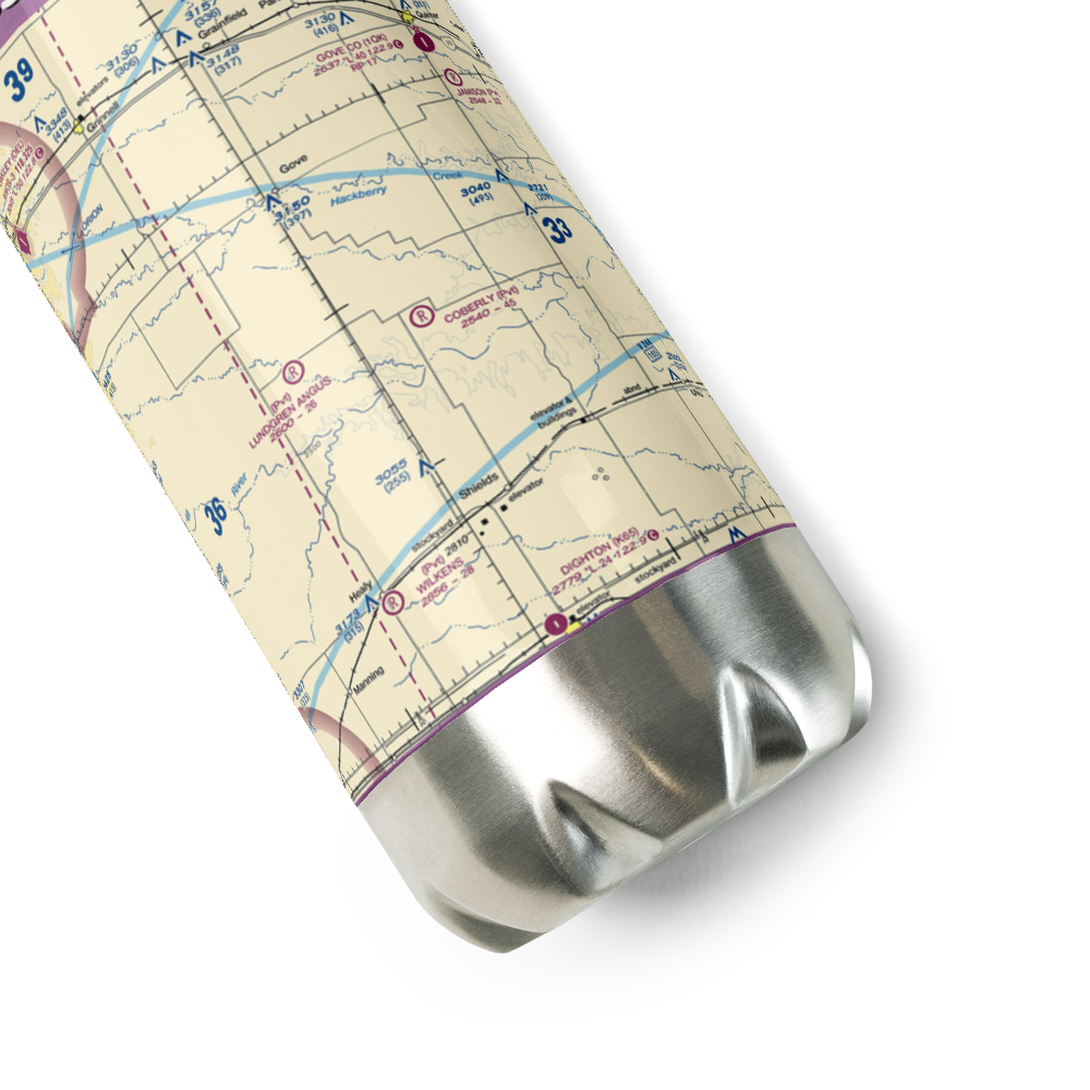 Beesley Farms Airport (SN66) VFR Sectional Water Bottle 