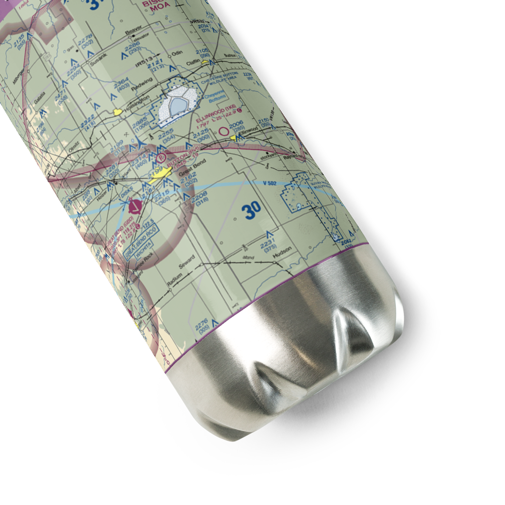 Button Airport (SN67) VFR Sectional Water Bottle 