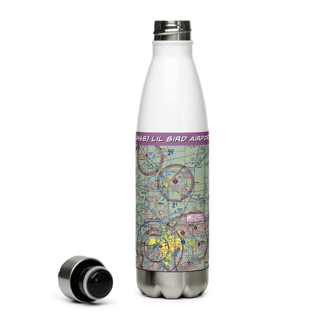 Lil Bird Airport (SN68) VFR Sectional Water Bottle 