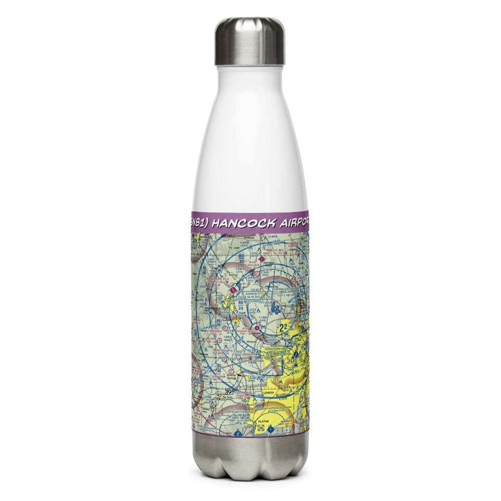 Hancock Airport (SN81) VFR Sectional Water Bottle 