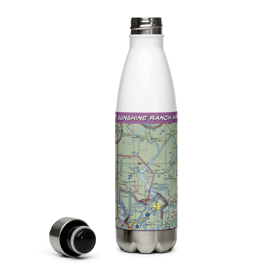 Sunshine Ranch Airport (SN92) VFR Sectional Water Bottle 
