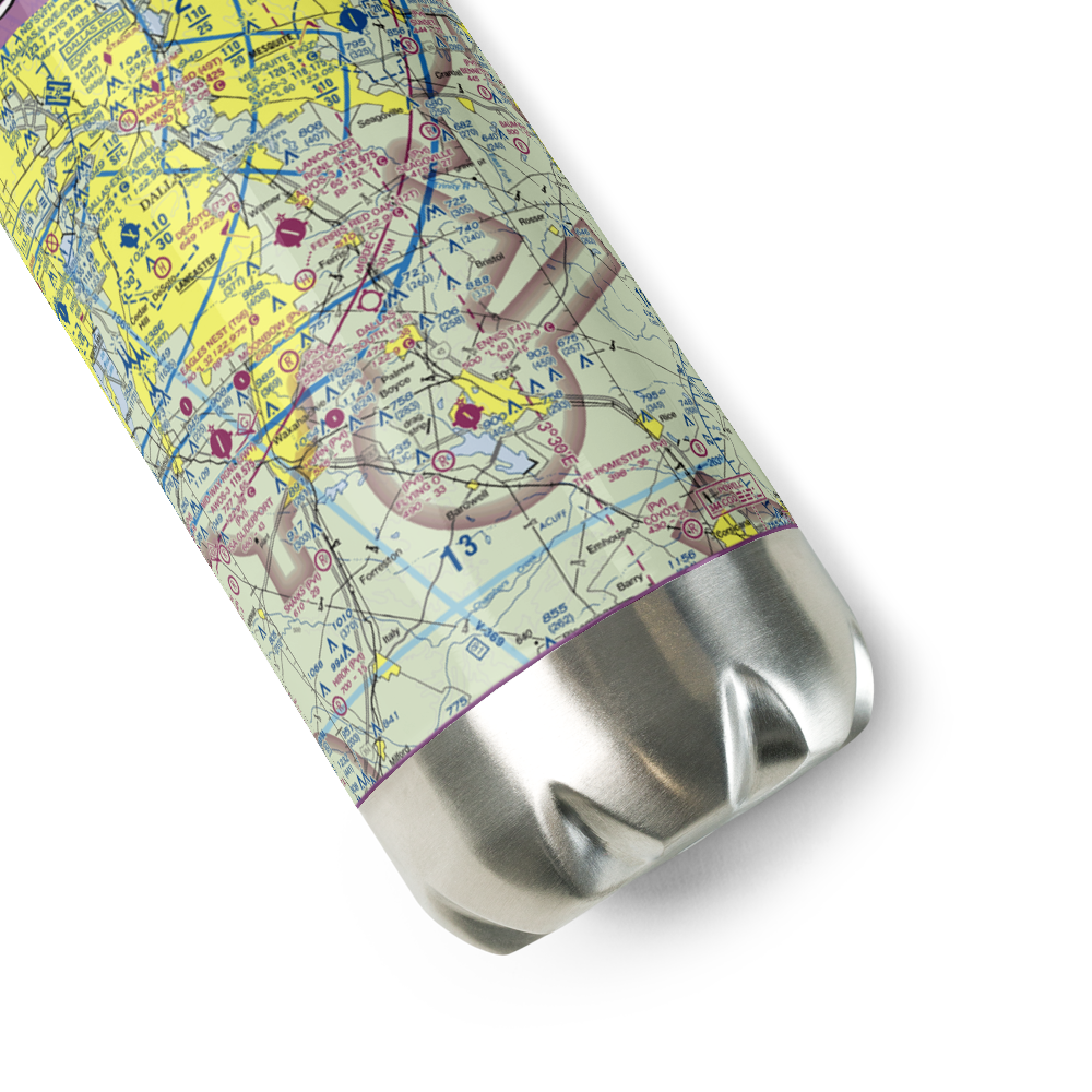 Dallas South Port Airport (T13) VFR Sectional Water Bottle 