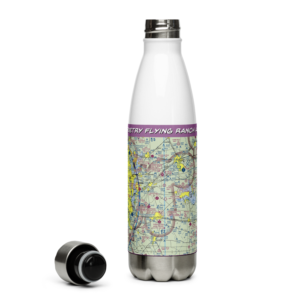 Poetry Flying Ranch Airport (T48) VFR Sectional Water Bottle 