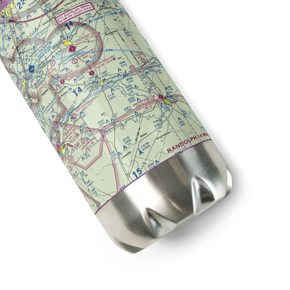 The Carter Memorial Airport (T91) VFR Sectional Water Bottle 