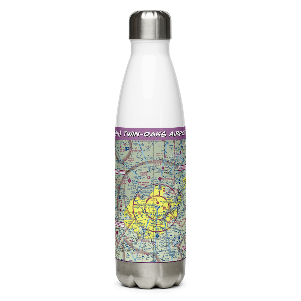 Twin-Oaks Airport (T94) VFR Sectional Water Bottle 