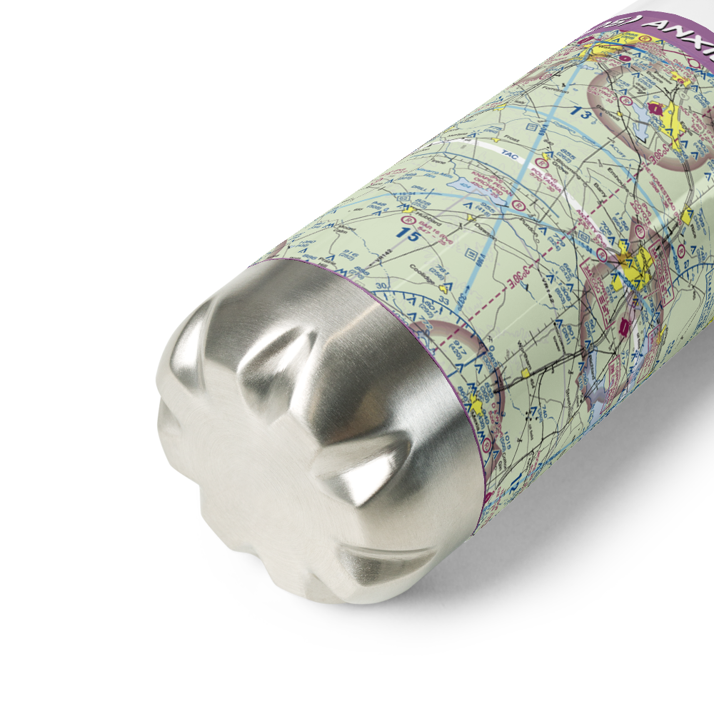 Anxiety Aerodrome (TA05) VFR Sectional Water Bottle 