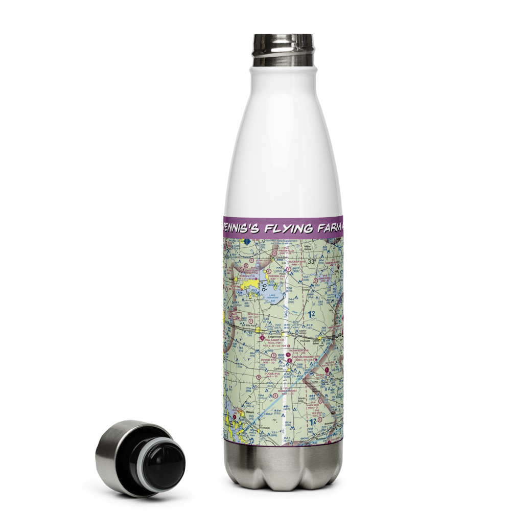 Dennis's Flying Farm Airport (TA86) VFR Sectional Water Bottle 