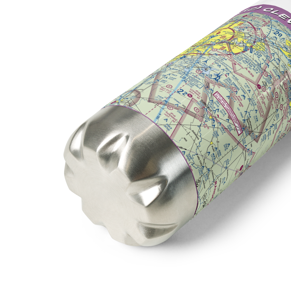 Cleveland Airport (TE12) VFR Sectional Water Bottle 