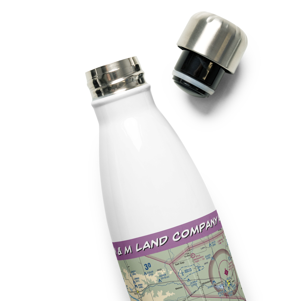 M & M Land Company Airport (TE15) VFR Sectional Water Bottle 