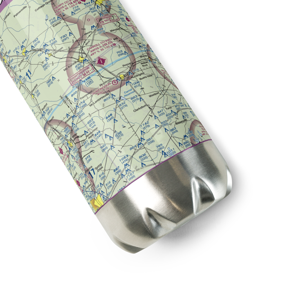 Huntingdon Airport (TN16) VFR Sectional Water Bottle 