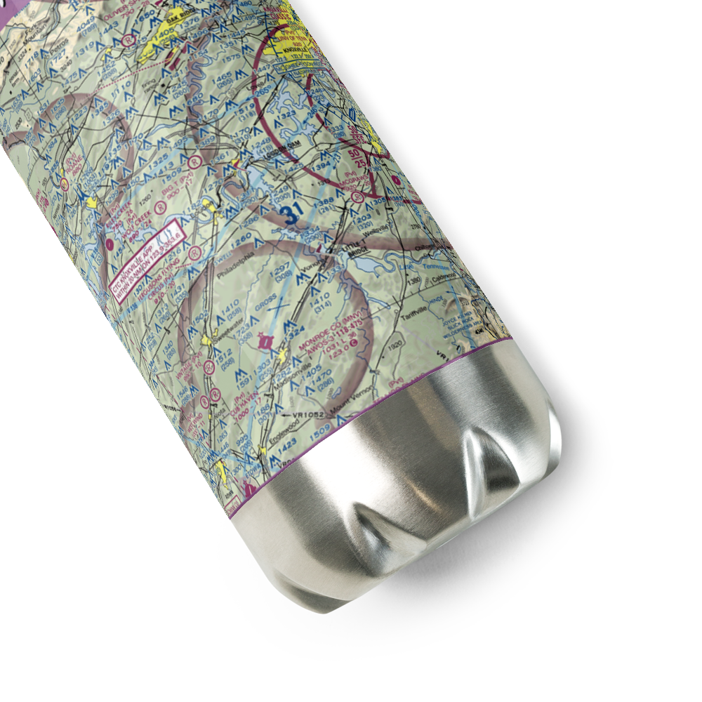 Will A Hildreth Farm Airport (TN74) VFR Sectional Water Bottle 