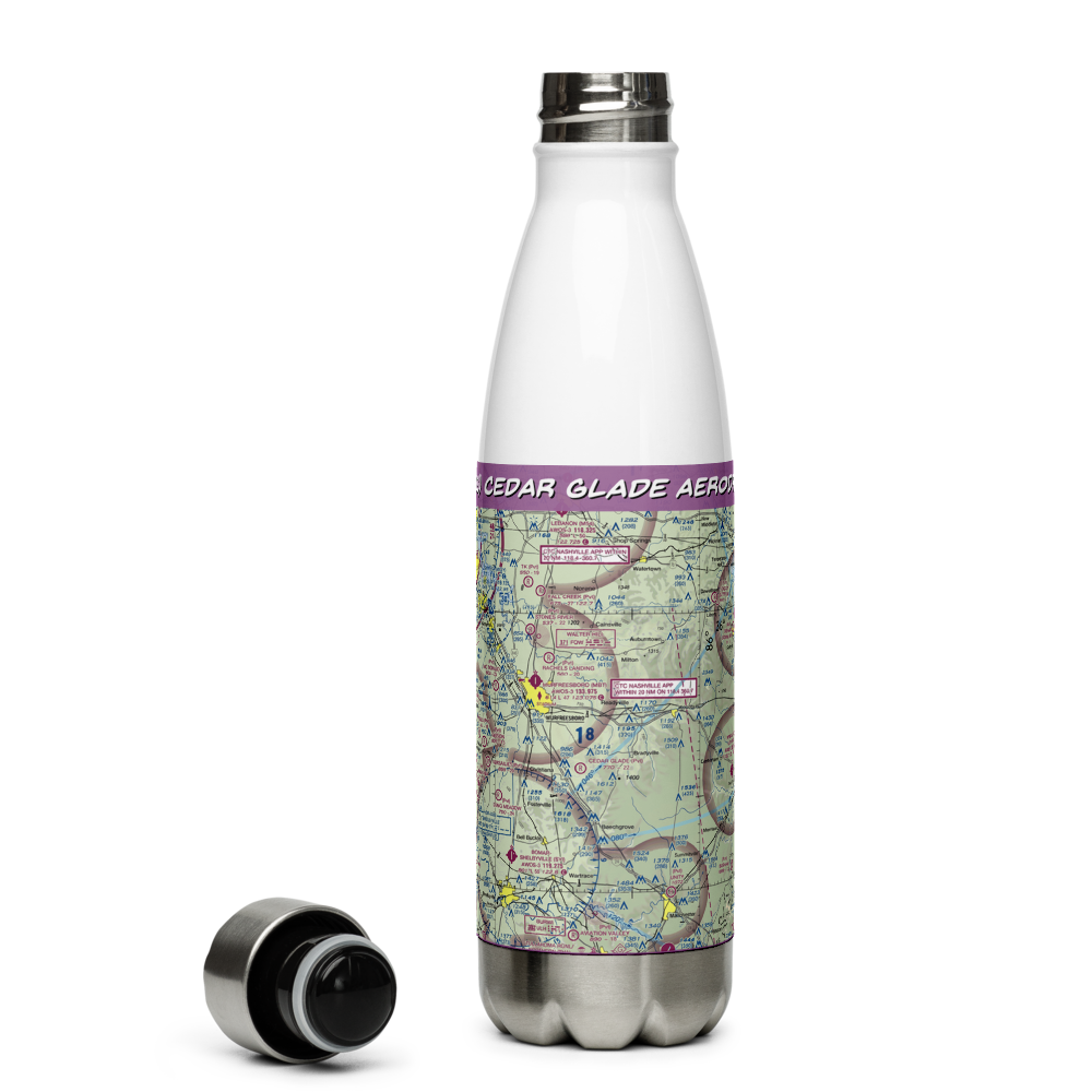Cedar Glade Aerodrome (TN83) VFR Sectional Water Bottle 