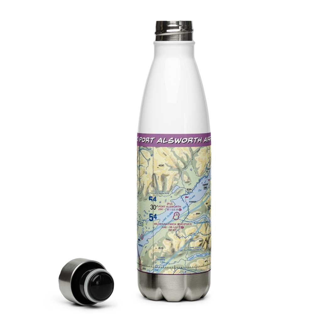 Port Alsworth Airport (TPO) VFR Sectional Water Bottle 
