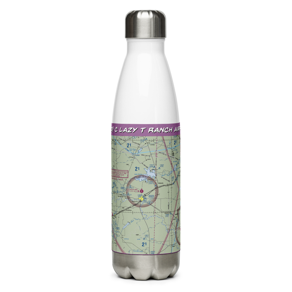 C Lazy T Ranch Airport (TS20) VFR Sectional Water Bottle 