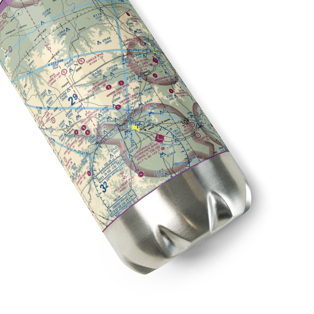 Silver Wings Airport (TS36) VFR Sectional Water Bottle 