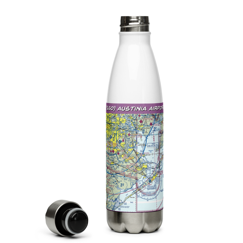 Austinia Airport (TS50) VFR Sectional Water Bottle 