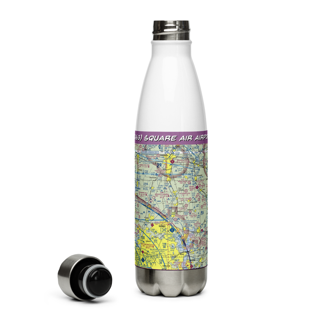 Square Air Airport (TS63) VFR Sectional Water Bottle 