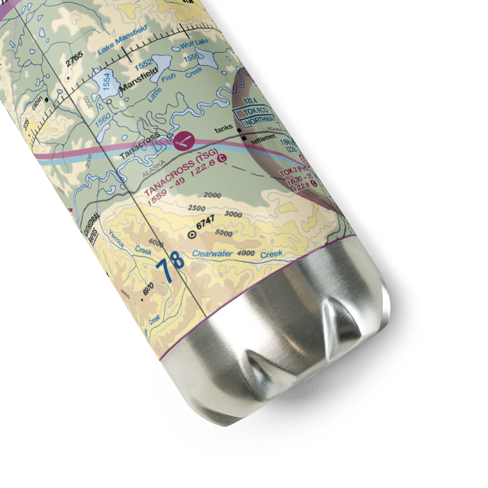 Tanacross Airport (TSG) VFR Sectional Water Bottle 