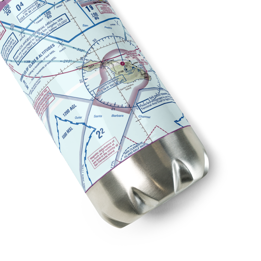 Two Harbors Amphibious Terminal (TWH) VFR Sectional Water Bottle 