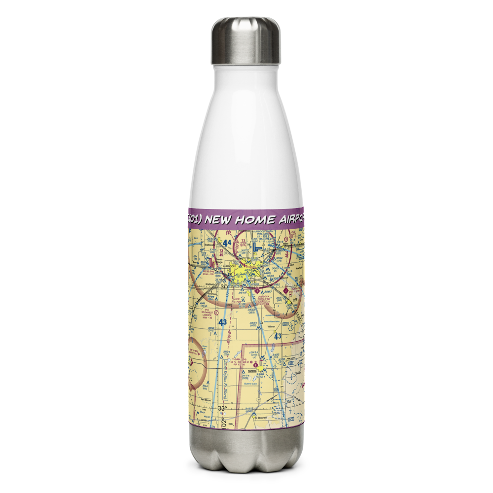 New Home Airport (TX01) VFR Sectional Water Bottle 