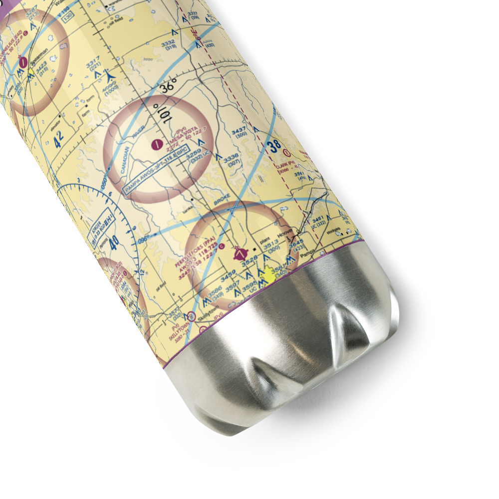 Mesa Vista Ranch Airport (TX13) VFR Sectional Water Bottle 