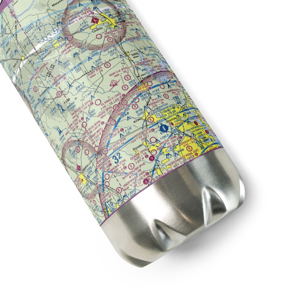 Ruby Field (TX39) VFR Sectional Water Bottle 
