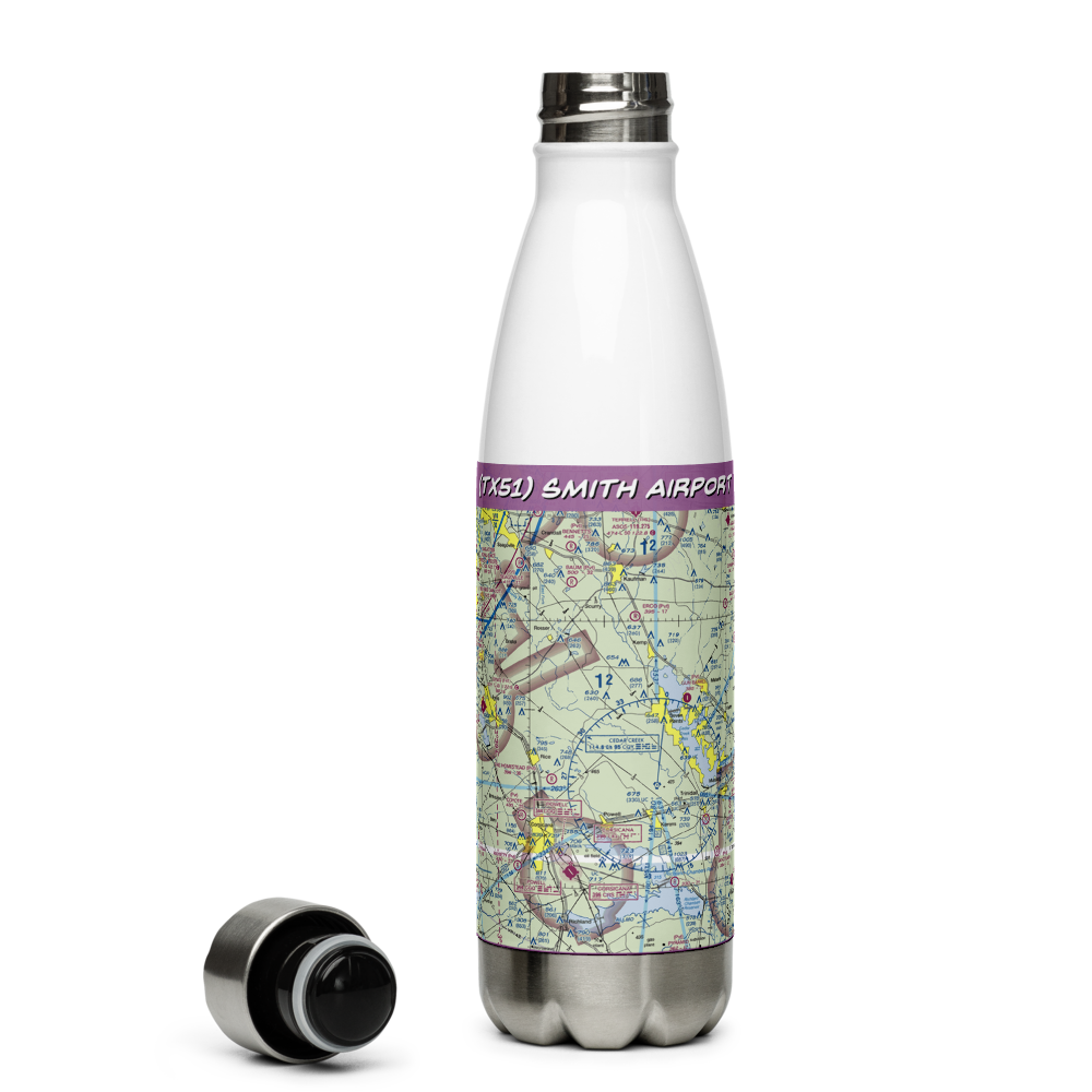 Smith Airport (TX51) VFR Sectional Water Bottle 