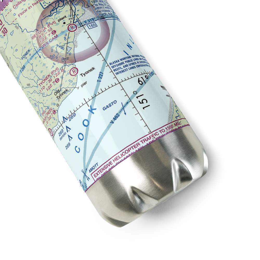 Tyonek Airport (TYE) VFR Sectional Water Bottle 