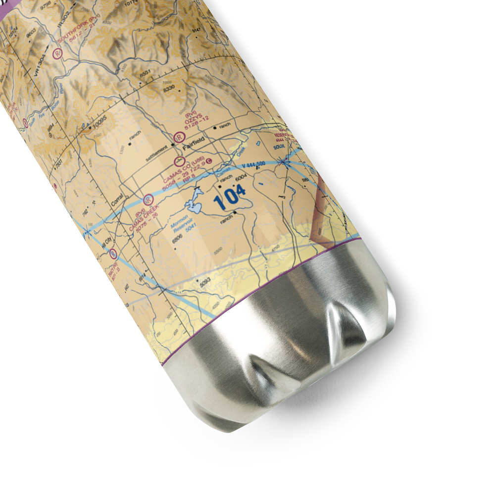 Camas County Airport (U86) VFR Sectional Water Bottle 