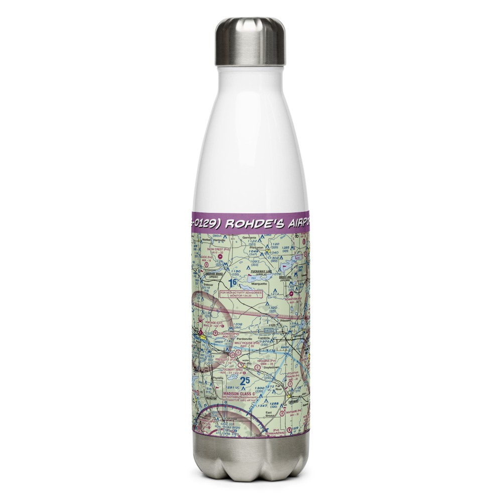 Rohde's Airport (US-0129) VFR Sectional Water Bottle 