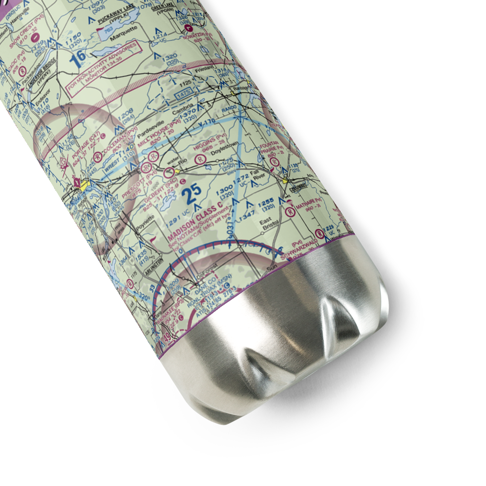 Rohde's Airport (US-0129) VFR Sectional Water Bottle 