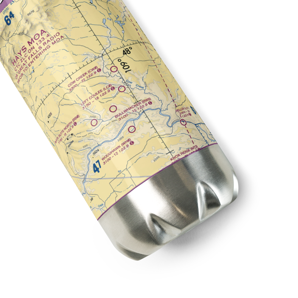 Cow Creek Airport (CW0) VFR Sectional Water Bottle 