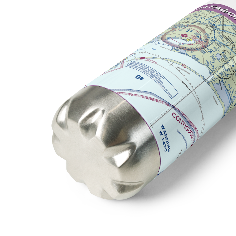 Matagorda Peninsula Airport (US-0261) VFR Sectional Water Bottle 