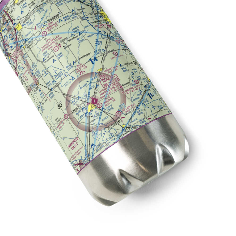 Alekat Acres Airport (3IL9) VFR Sectional Water Bottle 