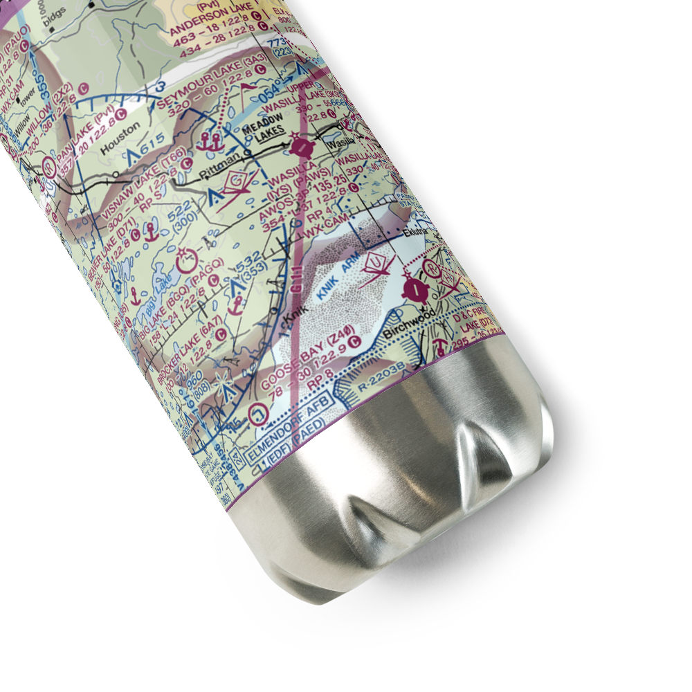 Grebe Lake Airport (AK45) VFR Sectional Water Bottle 