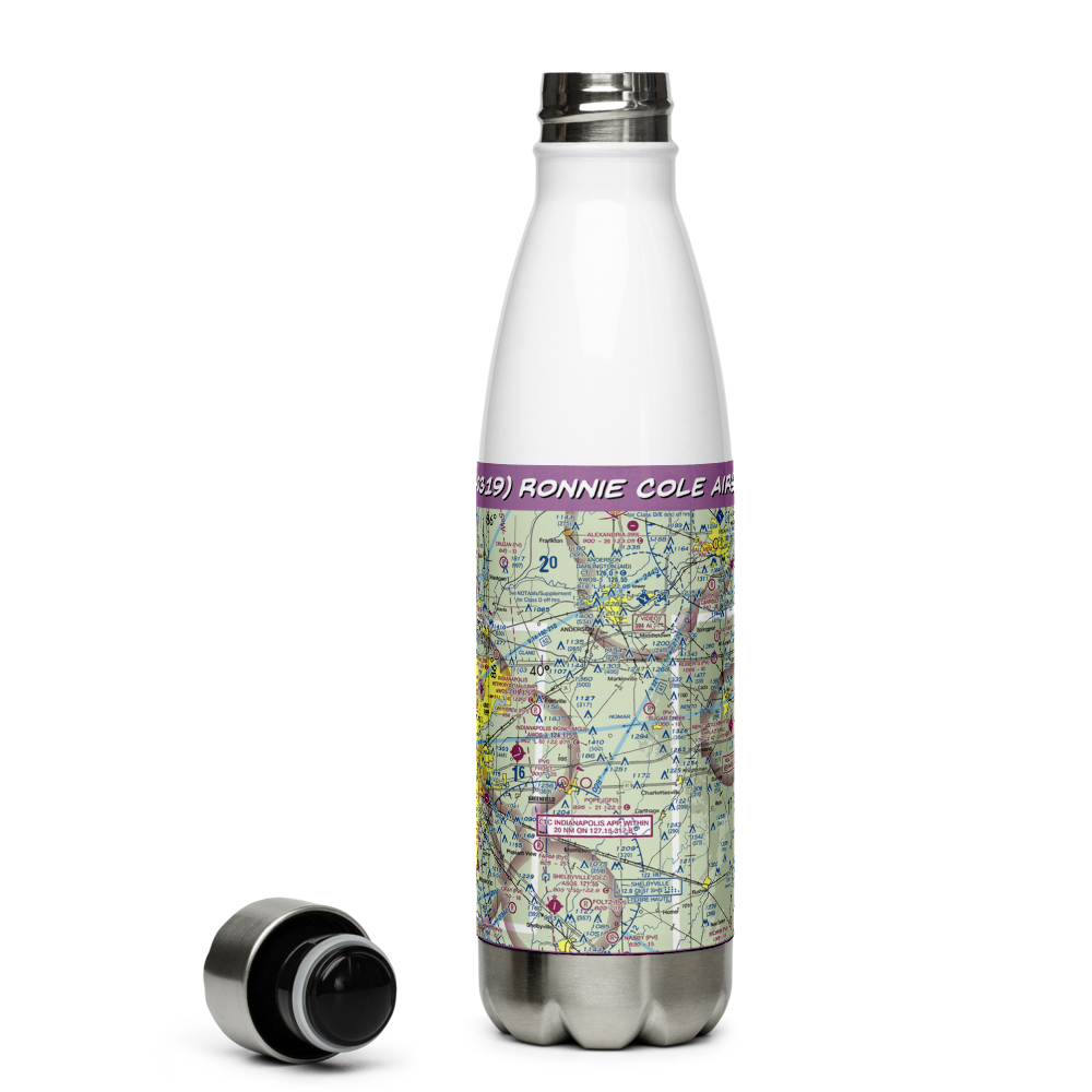 Ronnie Cole Airstrip (US-0319) VFR Sectional Water Bottle 