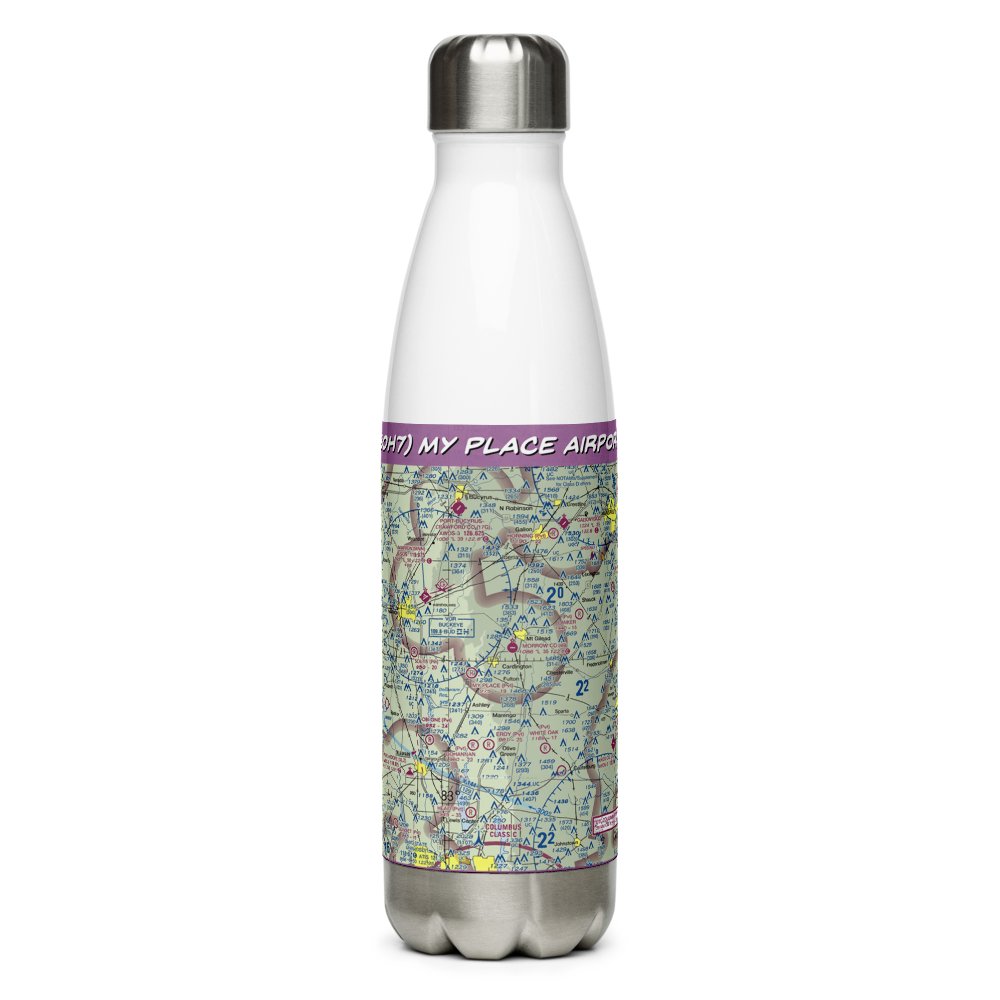 My Place Airport (3OH7) VFR Sectional Water Bottle 
